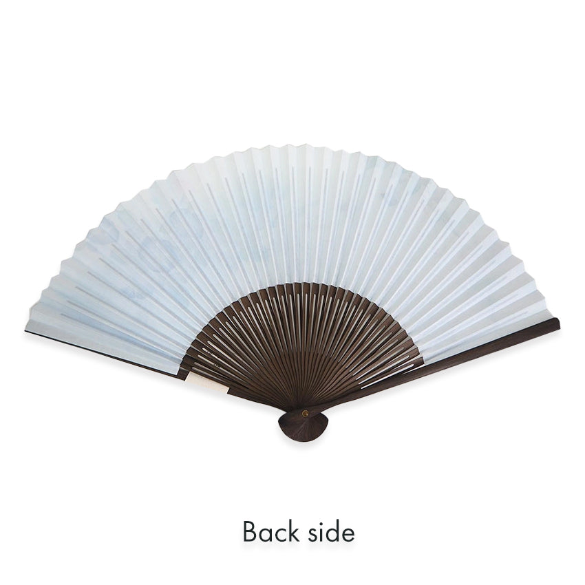 Folding Hand Fan for Lady's ,Surface Paper, Bamboo Frame, White base with Flower, Morning Glories