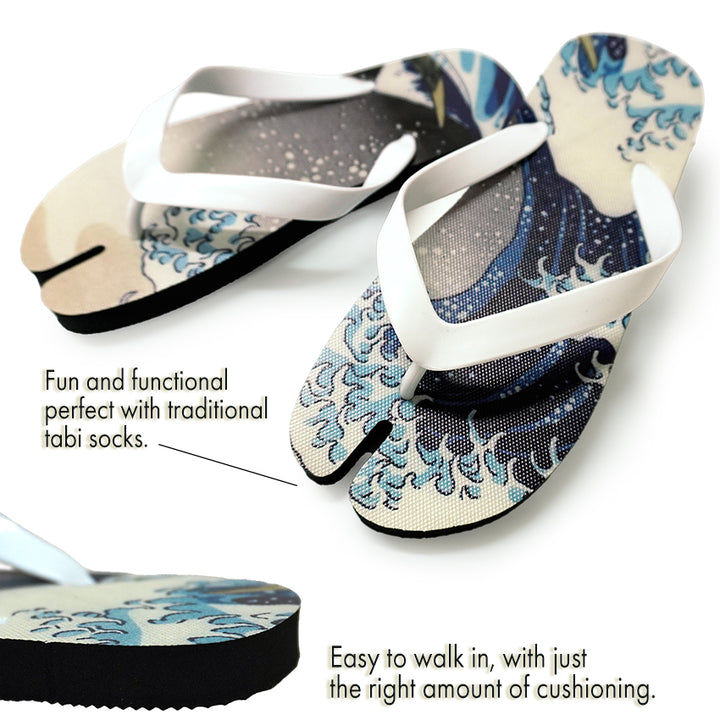 Bold Ukiyo-e Tabi Sandals ,tiger, Dragon, The Great Wave – A Unique Japanese Twist on Summer Style!