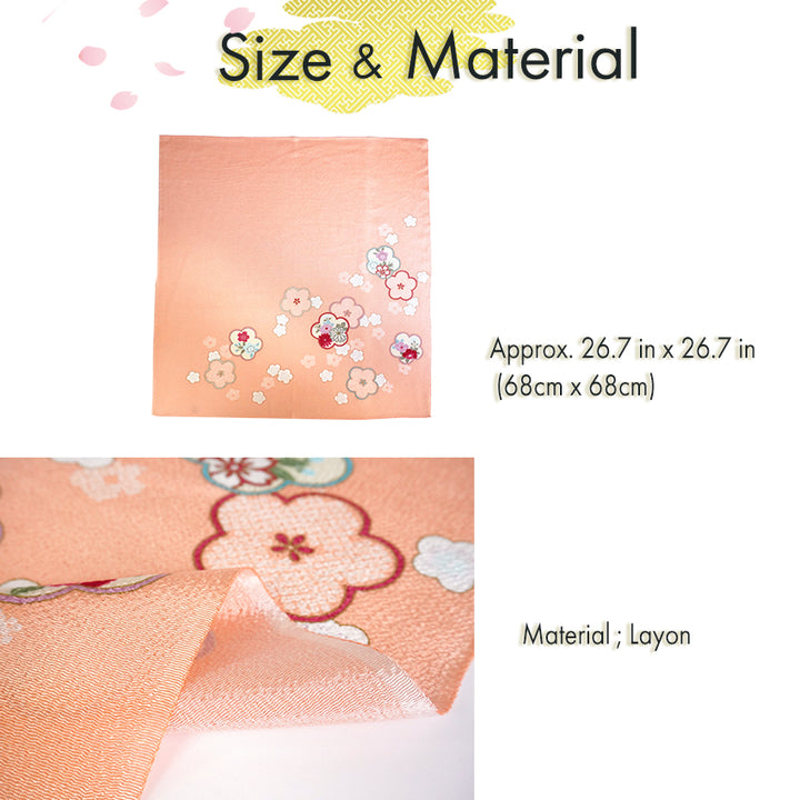 Furoshiki –japanese traditional wrapping cloth, 26.7 inch, Layon, Plum Blossoms with Tradition