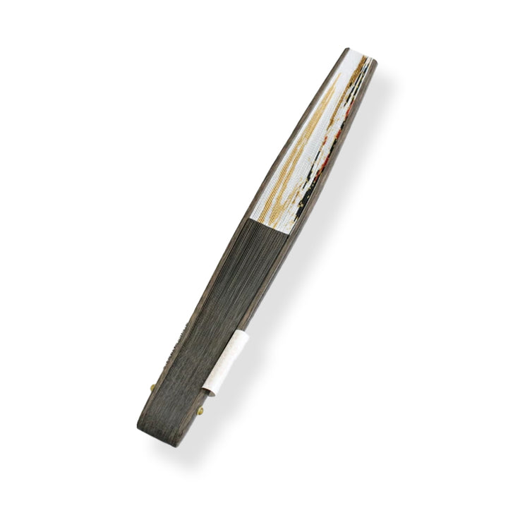 Folding Hand Fan for Men, Paper Fabric ,Bamboo Frame, White base, iconic Wind Gods by Tawaraya Sotatsu