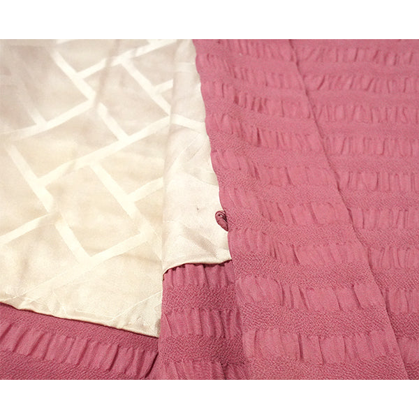 Vintage Haori Kimono Jacket Silk, Dark Pink base, Stripes