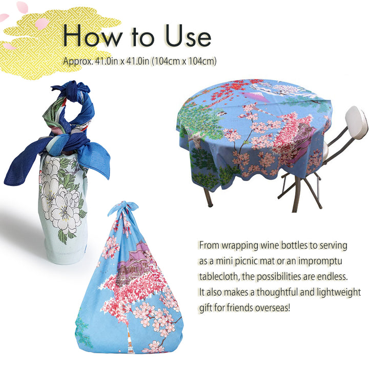 Furoshiki –japanese traditional wrapping cloth, 27.5inch, 41.0inch, cotton , Hokusai’s iconic ukiyo-e