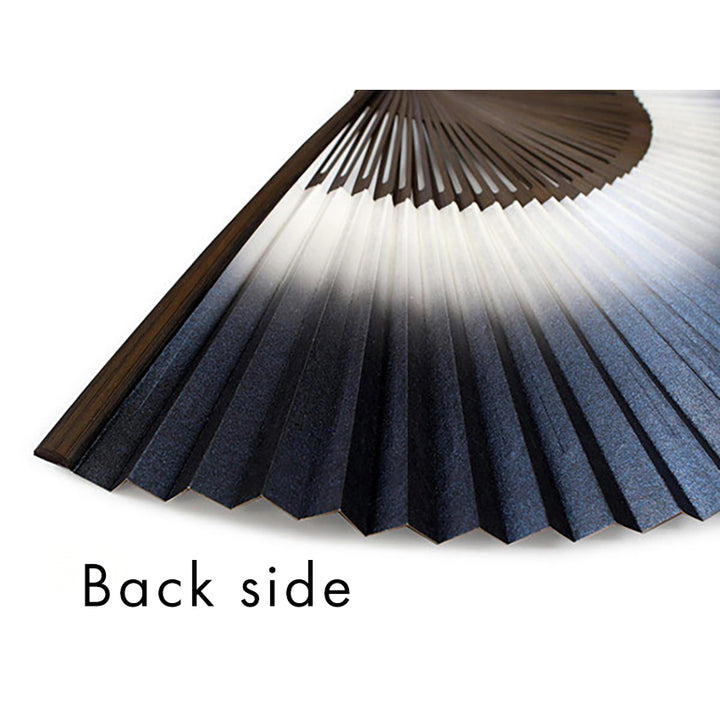 Folding Hand Fan for Lady's, Paper Fabric ,Bamboo Frame,Deep navy & Off white base, elegant wisteria design