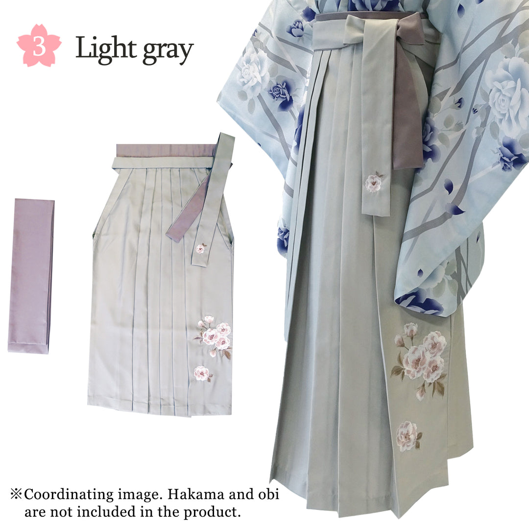 Woman's HAKAMA with embroidery ＆ shita OBI (2-piece set)【S/M/L/LL】