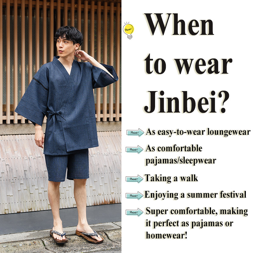 Men’s Cool & Comfortable Cotton-Blend Jinbei – A Japanese Summer Classic!