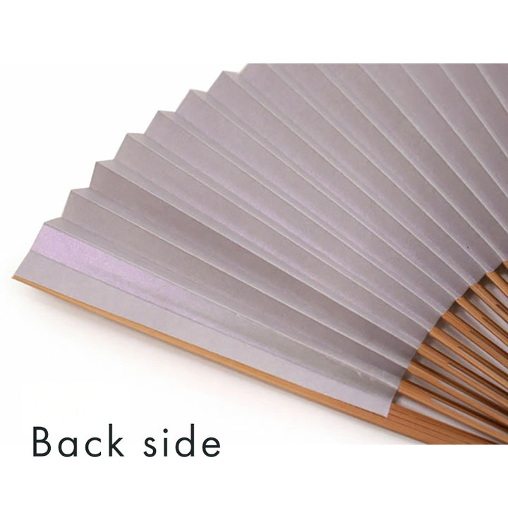 Folding Hand Fan for Lady's, Paper Fabric , Bamboo Frame, siiver base, clematis flower design