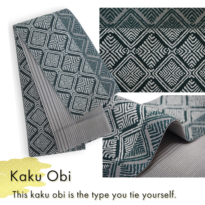 Men's Yukata Cotton & Linen Coordinate Set For Beginners : Solid Navy Yukata