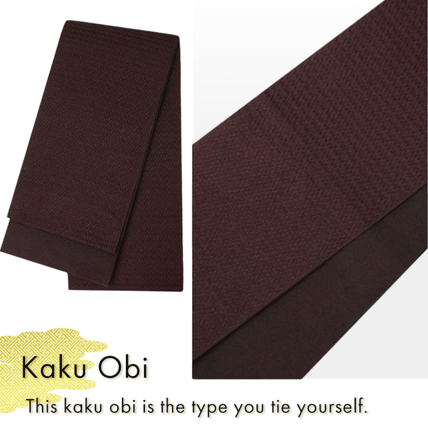 Men's Yukata Cotton Coordinate Set For Beginners : Off-White Yagasuri Yukata