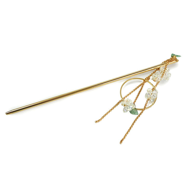 Japanese Traditional Kanzashi Hair Pin Stick , Moonflower Design