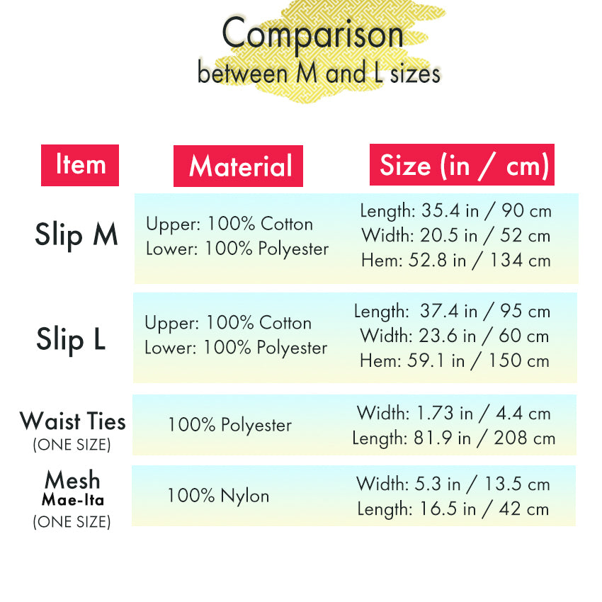 Yukata Dressing / Essential 4‑Piece Yukata Undergarment & Kimono Kit –  Kimono Slip, Mesh Ita, 2 Ties for Flawless Fit