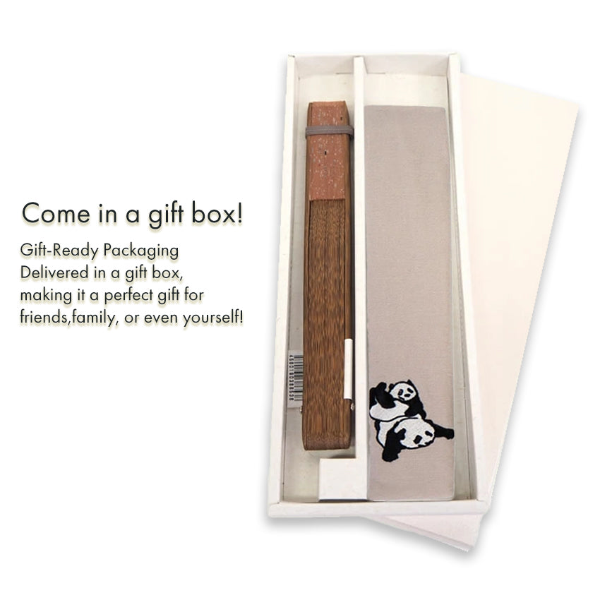 Folding Hand Fan for Lady's ,Surface Cotton, Bamboo Frame, Pink Beige base cute panda Pattern