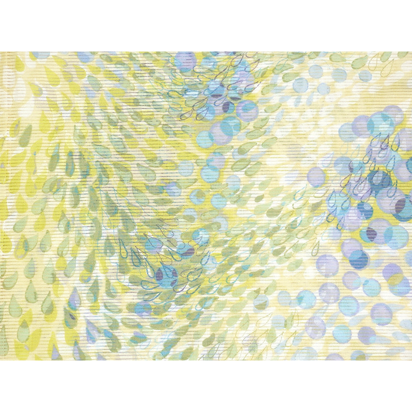 Lightweight Cotton Yukata for Women, Lime Green base, Sunlit Path, landscape pattern – Inspired by Kaneko Misuzu’s Poetry, Summer Japanese Kimono Robe