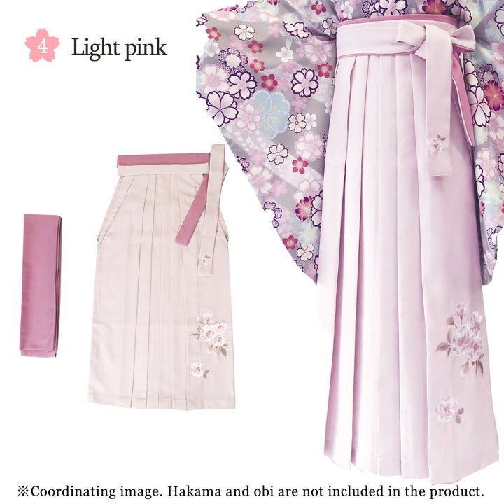 Woman's HAKAMA with embroidery ＆ shita OBI (2-piece set)【S/M/L/LL】