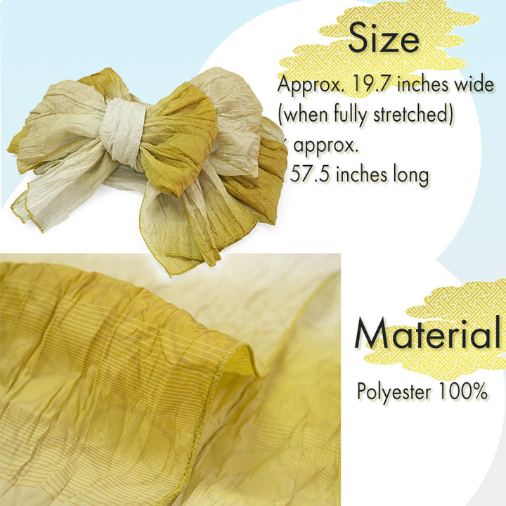 Soft Heko Obi - Lightweight Japanese Kimono Belt for Yukata or Casual Wear Khaki Yellow