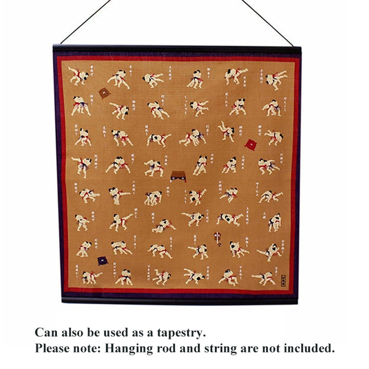 Furoshiki –japanese traditional wrapping cloth, 19.7inch, cotton , charming design of Sumo wrestling's