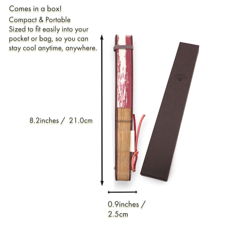 Folding Hand Fan for Lady's ,Surface Cotton, Bamboo Frame, Pink (white & deep pink with pinks and hidden rabbits, slightly sheer)