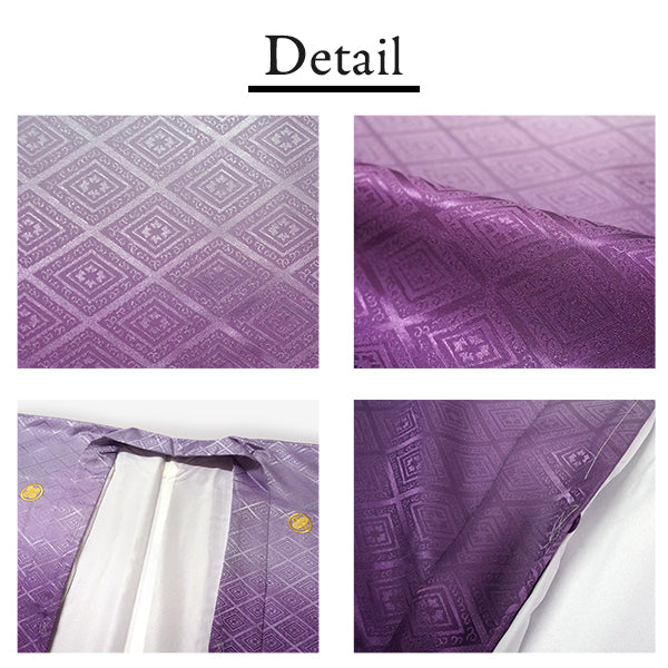 Men's Formal Kimono, Haori, and Hakama 3-Piece Set ＜Purple blur Haori＞