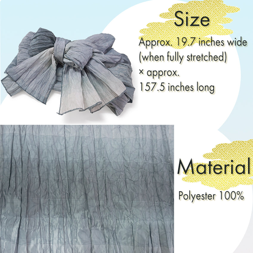Soft Heko Obi - Lightweight Japanese Kimono Belt for Yukata or Casual Wear Gray