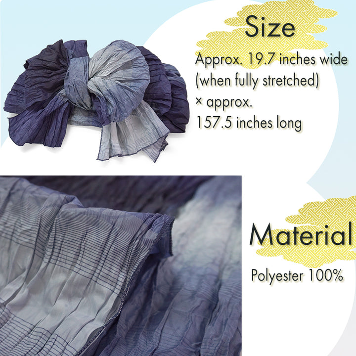 Soft Heko Obi - Lightweight Japanese Kimono Belt for Yukata or Casual Wear Navy