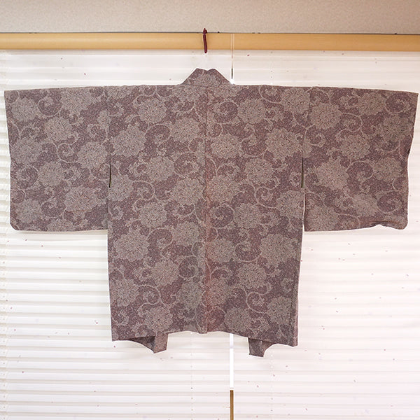 Vintage Haori Kimono Jacket Silk, Dusky Purple base, hrysanthemum
