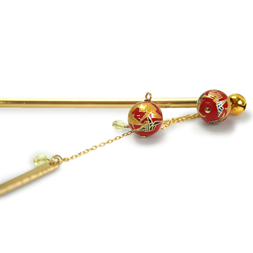 Japanese Traditional Kanzashi Hair Pin Stick , Origami Crane Design