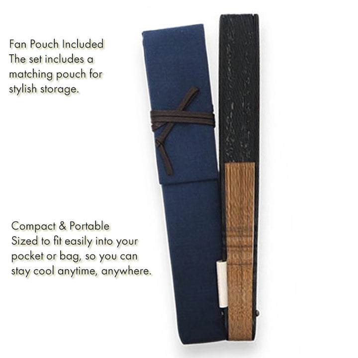 Folding Hand Fan for Men ,Surface Silk, Bamboo Frame,  moss green base, Wind God & Thunder God Design