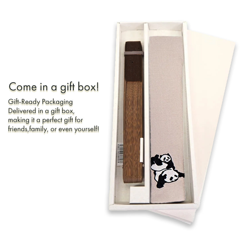 Folding Hand Fan for Lady's ,Surface Cotton, Bamboo Frame, Black base cute panda Pattern