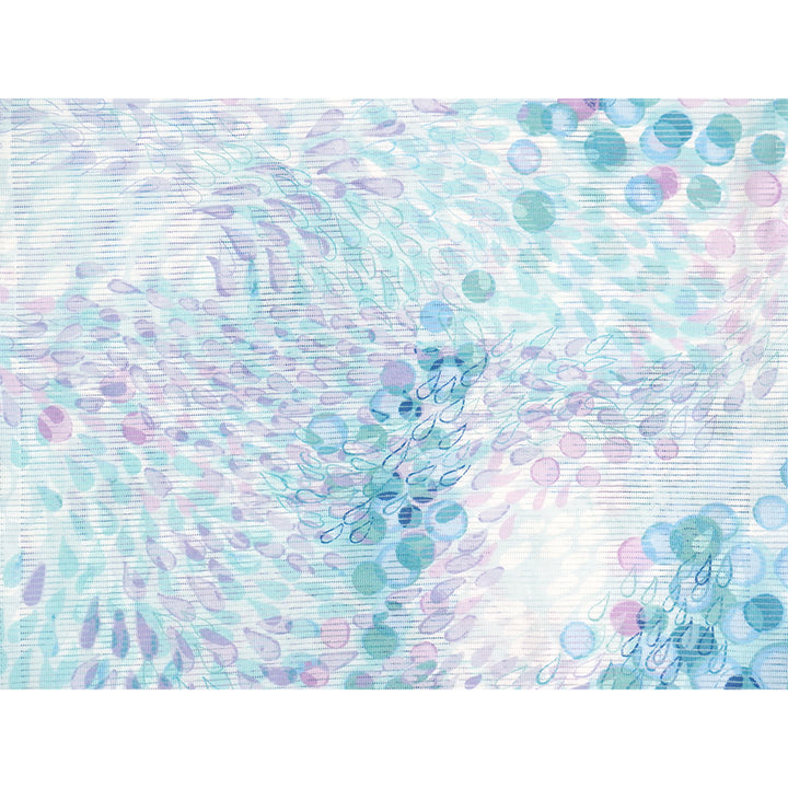 Lightweight Cotton Yukata for Women, Sky Blue base, Sunlit Path, landscape pattern – Inspired by Kaneko Misuzu’s Poetry, Summer Japanese Kimono Robe