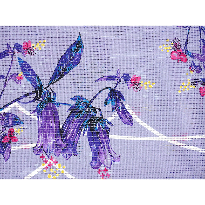 Lightweight Cotton Yukata for Women, Blue-Violet base, Bellflowers pattern– Inspired by Kaneko Misuzu’s Poetry, Summer Japanese Kimono Robe
