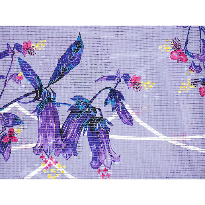 Lightweight Cotton Yukata for Women, Blue-Violet base, Bellflowers pattern– Inspired by Kaneko Misuzu’s Poetry, Summer Japanese Kimono Robe