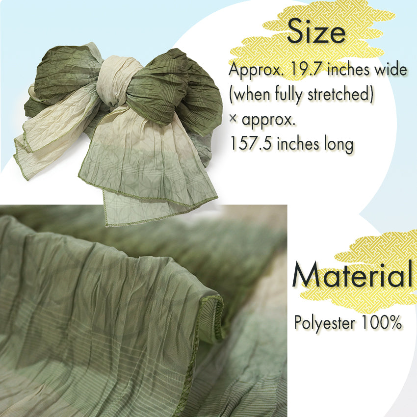 Soft Heko Obi - Lightweight Japanese Kimono Belt for Yukata or Casual Wear Moss Green