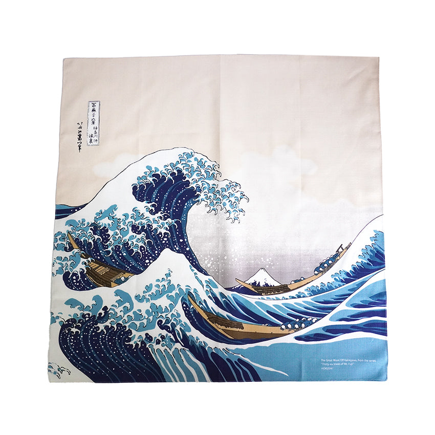 Furoshiki –japanese traditional wrapping cloth, 27.5inch, 41.0inch, cotton , Hokusai’s iconic ukiyo-e