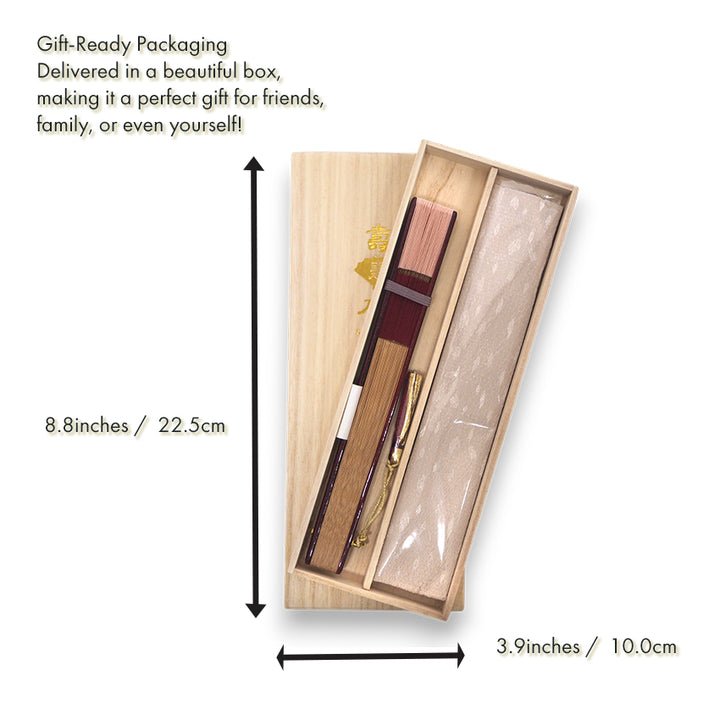 Folding Hand Fan for Lady's ,Surface Polyester, Bamboo Frame, Kōbai (pale pink & deep reddish-black)base