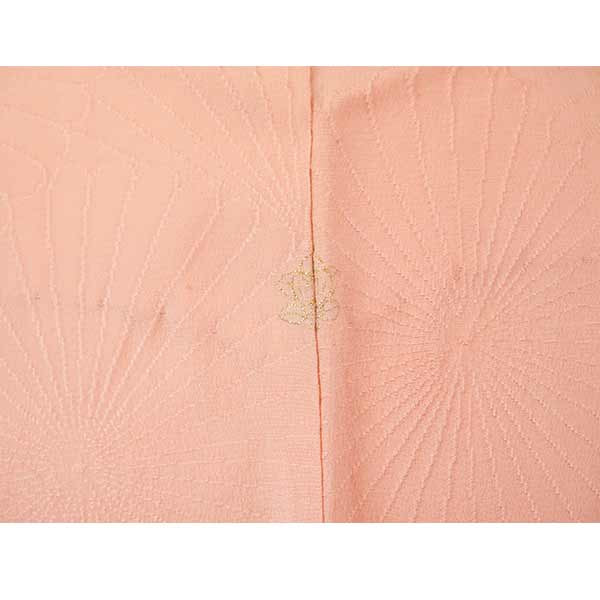 Vintage Haori Kimono Jacket Silk, Pastel Orange base, Chrysanthemums