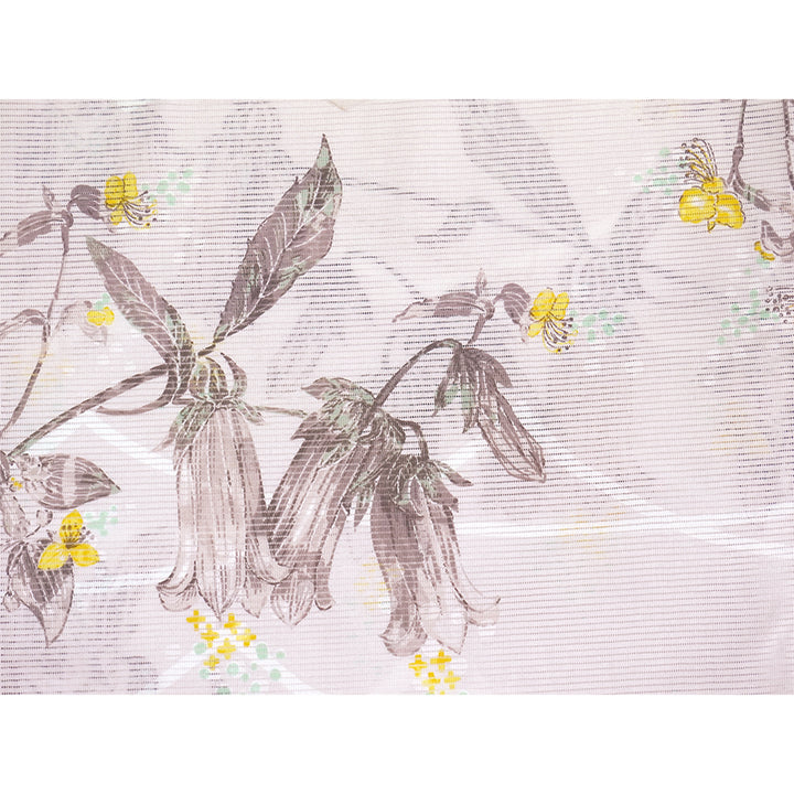 Lightweight Cotton Yukata for Women, muted pastel pink base, Bellflowers pattern– Inspired by Kaneko Misuzu’s Poetry, Summer Japanese Kimono Robe