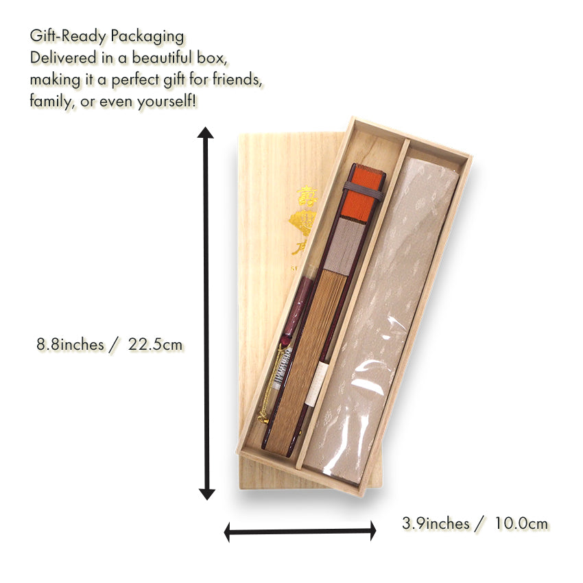 Folding Hand Fan for Lady's ,Surface Polyester, Bamboo Frame, Kinmokusei (rich persimmon orange & ivory beige)base