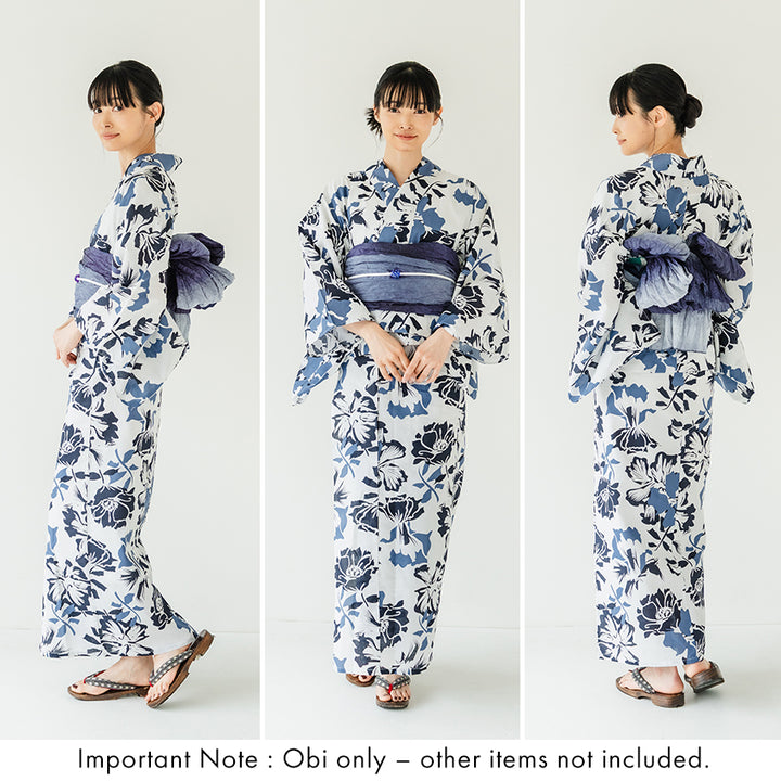 Soft Heko Obi - Lightweight Japanese Kimono Belt for Yukata or Casual Wear Navy