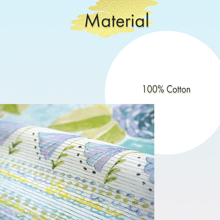 Lightweight Cotton Yukata for Women, grayish blue base, roses Flowers pattern– Inspired by Kaneko Misuzu’s Poetry, Summer Japanese Kimono Robe