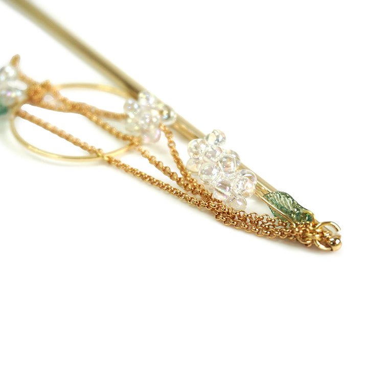 Japanese Traditional Kanzashi Hair Pin Stick , Moonflower Design