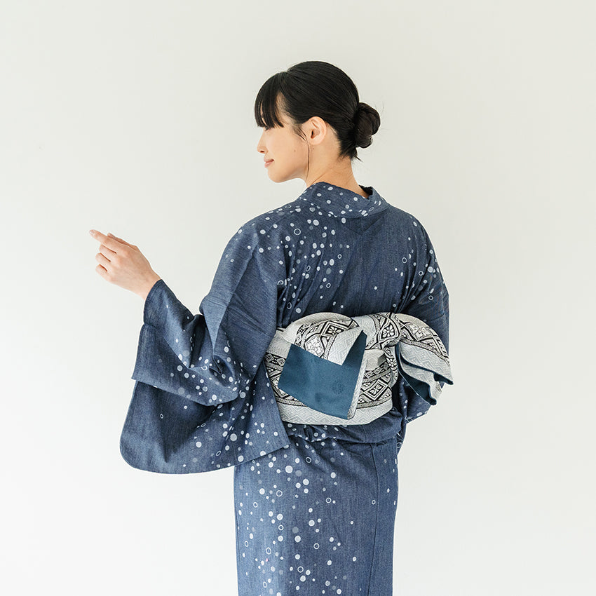 denim kimono dress Amy Kimono Dress in Batik Montauk Denim Raindrop