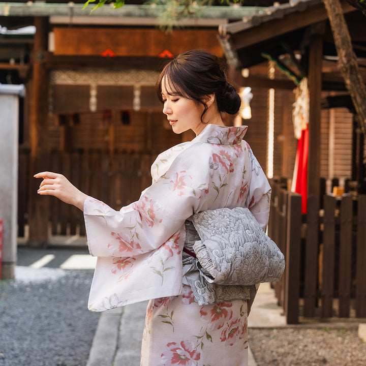 Soft Heko Obi - Lightweight Japanese Kimono Belt for Yukata or Casual Wear Green Traditional Motif