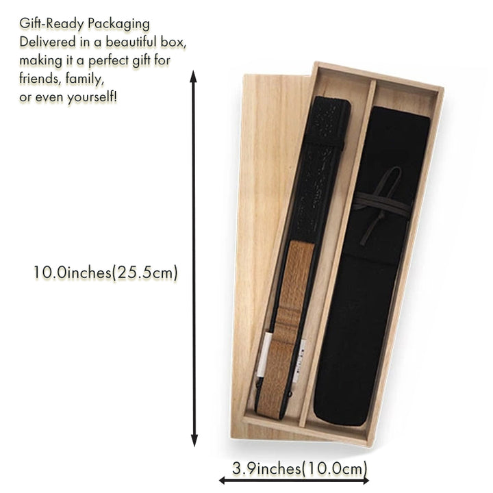 Folding Hand Fan for Men ,Surface Silk, Bamboo Frame,  Black base, Waves & Dragon Design