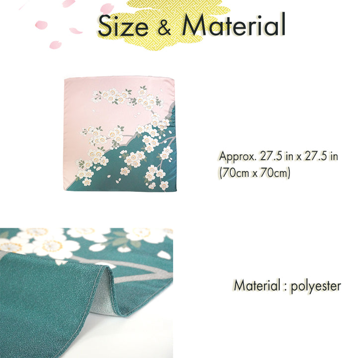 Furoshiki –japanese traditional wrapping cloth, 27.5 inch, polyester, Cherry Blossom Pattern