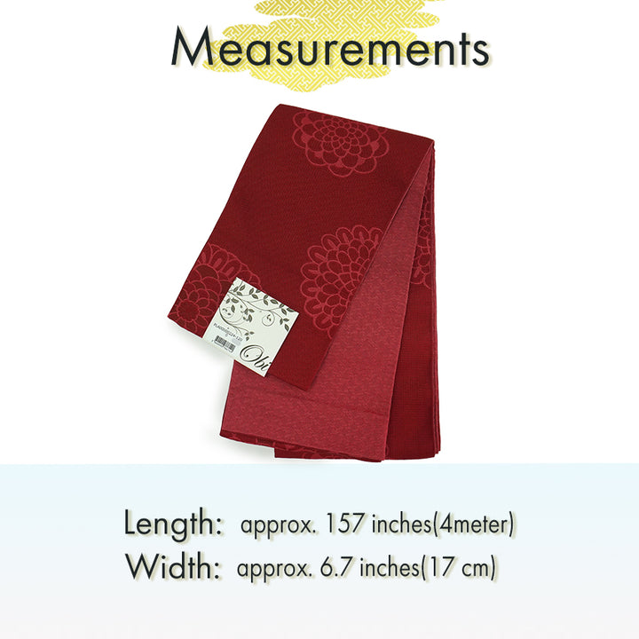 Women's Lightweight Cotton Yukata ＆Obi -2piece Coordinate set, Casual Summer Kimono  -Beige Base with Camellia Design