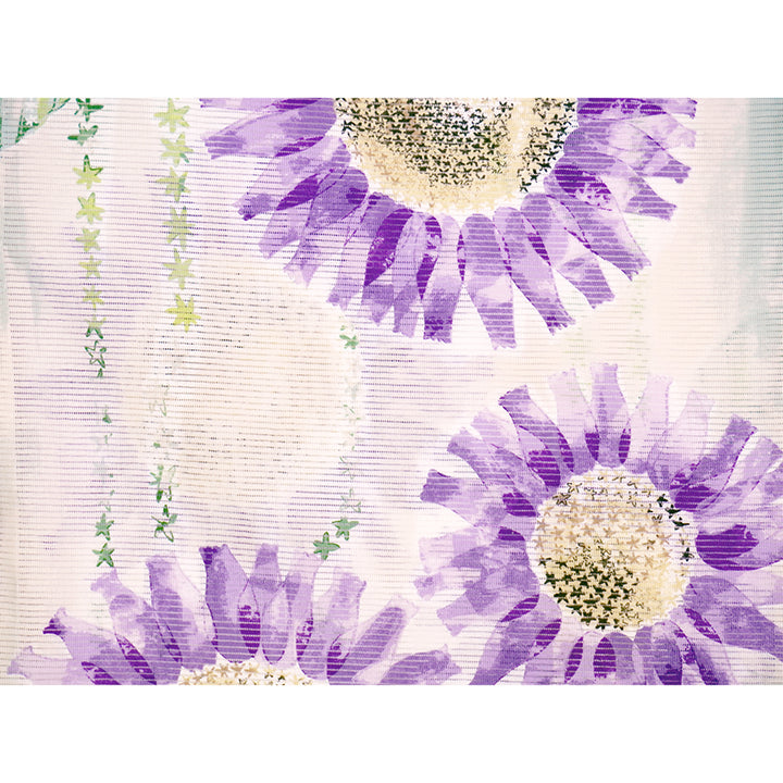 Lightweight Cotton Yukata for Women, chic purple sunflower pattern– Inspired by Kaneko Misuzu’s Poetry, Summer Japanese Kimono Robe