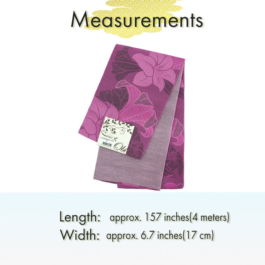 Women's Lightweight Cotton Yukata ＆Obi -2piece Coordinate set-, Casual Summer Kimono - Light Blue Base with Lily Pattern