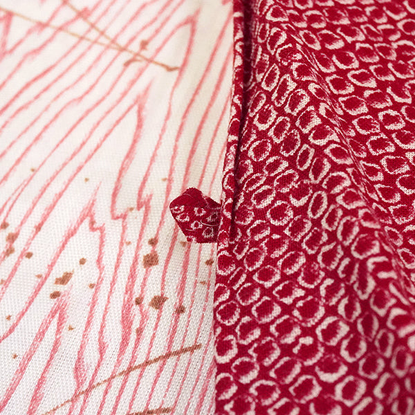 Vintage Haori Kimono Jacket Silk, Classic Red base, “Kanoko