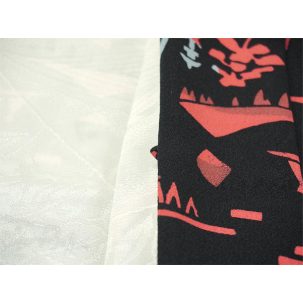 Vintage Haori Kimono Jacket Silk, Black base,Scenic Motifs