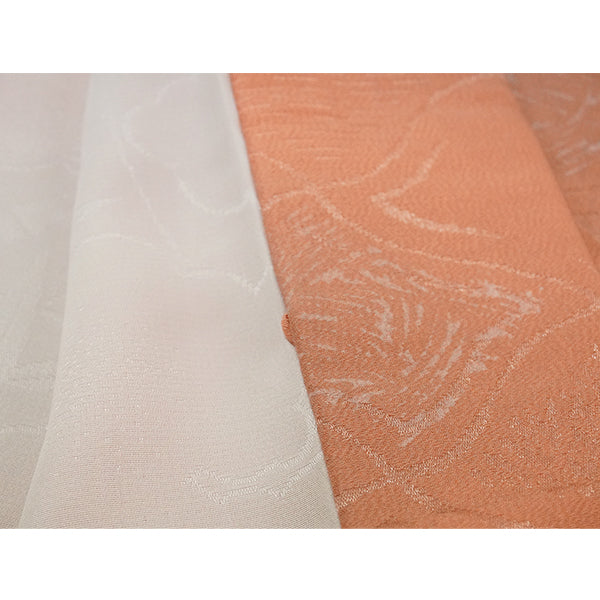 Vintage Haori Kimono Jacket Silk, Orange base, Diamond Grid (Hishikōshi)