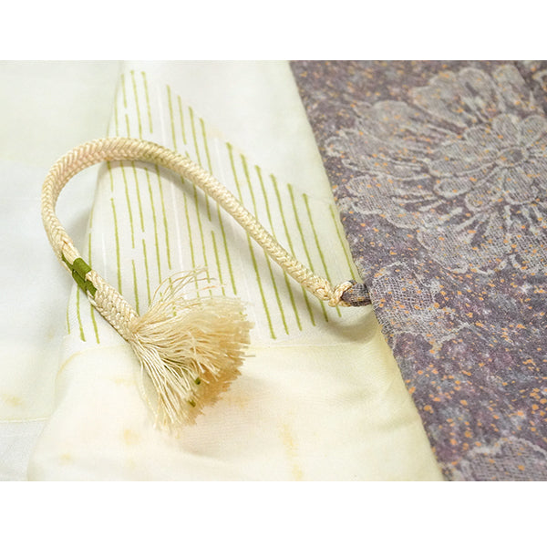 Vintage Haori Kimono Jacket Silk, Dusky Purple base, hrysanthemum